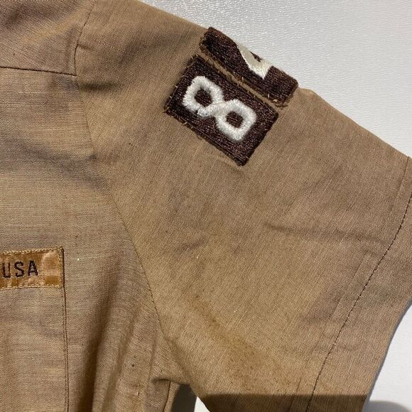 Girl Scouts of America Kid's Brown Belted Official Uniform Shirt Dress Size 7 - Picture 5 of 8